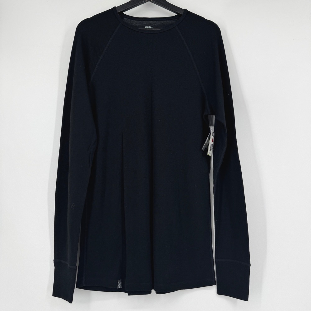 NEW Ibex Woolies 220 Crew XXL Black Merino Wool Base Layer Long Sleeve Shirt